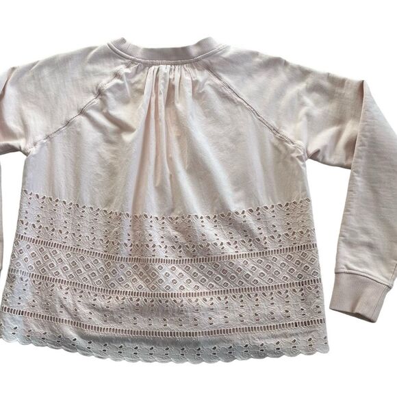 J.Crew Pink Eyelet Sweatshirt Size S - Picture 2 of 3